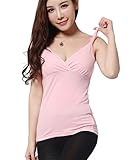 NINGMI 半開タイプ 授乳キャミ タンクトップ 授乳服 マタニティ ウェア キャミソール 3色（グレー、グリーン、ピンク）