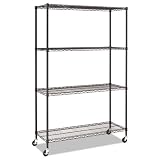 SHELVING,WIRE,48X18,4S,BK