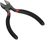 uxcell ニッパー　対角プライヤー　ペンチ　電線カッター　ラバーハンドル　切断ミニ斜め横　118mm　対角側　スチール製