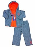 DKNY Infant Boys 3 PieceドレスUp Outfitグレーパーカーパンツ&オレンジTシャツ カラー: オレンジ