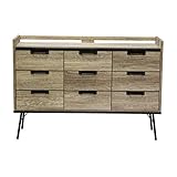 チェスト 棚 ラック キャビネット 幅130cm カラー：ミディアムブラウン