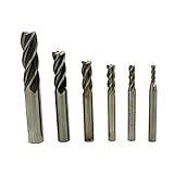 6本入 4刃ミーリングカッタービット1/8 "3/16" 1/4 "5/16" 3/8 "1/2" HSS CNCストレートシャンクエンドミル掘削工作機械