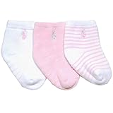 Ralph Lauren(ラルフローレン) ガールズワンポイントベビーソックス3足セット(White/ボーダー/ドット)/靴下 18-24m(18-24ヶ月) [並行輸入品]