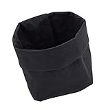 Baosity 全4色2サイズ　クラフト紙袋　 植物ホルダー　収納袋　自立袋　洗濯可能　全2サイズ4色　果物　キャンディー　お菓子　多目的 - ブラック；10x10x20cm