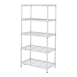 ドウシシャ メタルラック本体 脚部変更:ナイロンキャスター仕様(ストッパー無×2+有×2)/+3.5cm 段数:5 スチールラック、メタルラック、オーダーラック ST55400000120ABNW-5 5台入