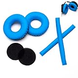 Voarmaks レインボーカラー イヤーパッド ヘッドバンド クッションキット ゼンハイザー HD25 HD250BT HD25-ll HD25S Il HMD25に対応 ヘッドホンフォームカバー (ブルーセット)