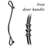 アイアン 取っ手 ドアハンドル ロング HRT-0008R 面付けタイプ ハンドメイド ブラック 玄関