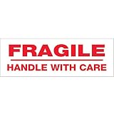 Tape Logic T905P02 Pre-Printed Carton Sealing Tape, Legend "Fragile Handle With Care", 110 yds Lengt