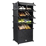 Hapilife シューズラック 組み立て シューズボックス 5段 靴収納 収納ボックス ブラック 幅46×奥行37×高さ109cm