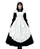 [KALAOK] コスプレ メイド服 メイド コスプレ衣装 大人 フルセット 学園祭 可愛いコスプレ black L
