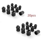 20個pg9黒いプラスチック防水コネクタケーブルグランド