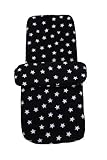 Clair de Lune Star Fleece Pushchair Footmuff (Black) by Clair de Lune