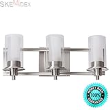 skemidex --- 20.5 " 3ライトLED Vanity器具つや消しニッケル壁掛け燭台壁照明バスルーム。Perfect for Baths、ドレッシングテーブル、ミラーキャビネット、Van
