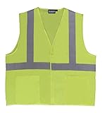 ERB 61000 S388 Class 2 Solid Woven Safety Vest with Pockets Lime Medium [並行輸入品]