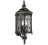Minka Lavery 9322-585 Bexley Manor - 31.75" Four Light Outdoor Wall Lantern, Black/Gold Finish with 