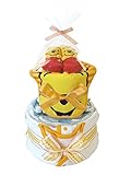おむつケーキ ディズニー くまのプーさん 半袖ボディスーツ付き 2段 男女兼用 (メリーズS/サイズ70)