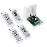 walmeckワイヤレスリモートコントロールスイッチリレー受信機送信機433 MHz RF DC 12 V 2 chユニバーサルリモートスイッチシステム