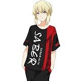 [RUIBOCOS] Fate/Grand Order アルトリア・ペンドラゴン（オルタ） 印象元素Tシャツ コスプレ衣装 男女兼用 夏服 (Tシャツ,XXXL)