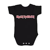 Iron Maiden アイアンメイデン Classic Logo クラシック・ロゴ 公式 ブラック 黒 子ども用 (３ヶ月～２歳児)