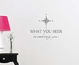 What you seek is seeking you anchor compass Love classroom college dorm vinyl saying lettering wall 