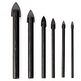 ガラス・タイル・スレート・陶器・鋳物の穴あけ用 小径ドリル 3mm/4mm/5mm/6mm/8mm/10mm 6本入