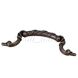 黒い120 x 45 x 95mm 亜鉛合金花古代デザインのキャビネットのドアハンドル、引き出しはプルハンドル二個