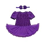 Tovadoo 子供服 女の子 ドレス+ヘアバンド ロンパース 半袖 チュールスカート ローズ柄 フォーマル プリンセス 姉妹揃い 可愛い おしゃれ 結婚式 発表会 3-24ヶ月