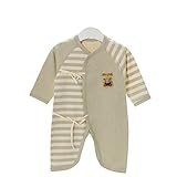 ベビーロンパース　Luyusbaby 長袖カバーオール肌着　綿100％　グリーン　66cm