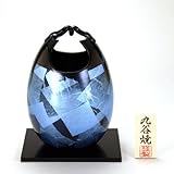【九谷焼】 8号ナツメ花瓶 銀彩 花瓶、花台、木札、トムソン化粧箱入り