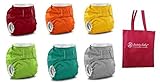 Rumparooz One Size Cloth Pocket Diaper Snaps, 6 pack, Gender Neutral Colors with Reusable Dainty Bab