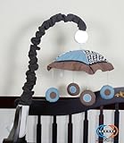 GEENNY Musical Mobile For Boutique Blue Brown Scribble 13 PCS Crib Bedding Set by GEENNY [並行輸入品]