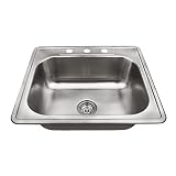 MR Direct US1038T 20-Gauge Topmount Single Bowl Stainless Steel Kitchen Sink [並行輸入品]