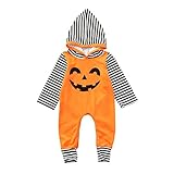 Ankolaハロウィンジャンプスーツ、新生児幼児幼児ベビーガールズボーイズフード付きロンパースジャンプスーツハロウィンコスチューム服装 12M オレンジ
