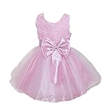 Lovoski 女の子　キュート　花　蝶結び　ベルト付き　プリンセスドレス　ドレス　花嫁介添人　全6色6サイズ - ピンク, 120