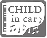 imoninn CHILD in car ステッカー　【マグネットタイプ】　No.42　ピアノ　（シルバーメタリック）