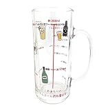 おもしろ食器 新 アルコール摂取適量 ガラス ジョッキ レモンサワー対応 400ml SAN3403