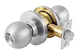 マスターロックblc0132dka4 Commercial円柱KeyedエントリボールノブLockset、サテンクローム