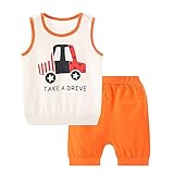 【SEBLES】ベビー服 ベビー 赤ちゃん 男の子 女の子 ノースリーブ シャツ 短パン パンツ シャツ セット 夏 キャラクター プリント 無地 可愛い 涼しい コットン 綿(タイプE,100cm)