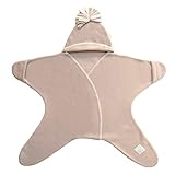 ［タッペンス＆クランブル］ おくるみ 新生児 冬 英国製 ハンドメイド ベビーブランケット / 星型アフガン スターラップ 4-10ヶ月用 オートミール