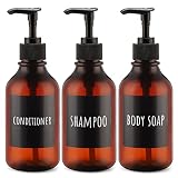 Segbeauty シャンプーボトル ディスペンサー 茶色 300ml 3本セット 詰め替えボトル 容器 おしゃれ 浴室 洗面所 ウイルス対策 消毒液 洗濯洗剤 化粧水 アルコール