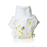 パンツ式布おむつカバー ハイウエスト 貝児楽 のびのびストレッチ コットン 綿 動物柄 赤ちゃん 新生児 乳児 幼児 成形 保育園 通気性 やわらか 高吸収 6~9kg 6ヶ月~12ヶ月（Ｍ）