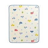 MIKIHOUSE(ミキハウスベビー)サファリ・車柄コットンブランケット(ベビー毛布) サイズ無し,ブルー