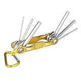 KKmoon TU-BM-06A 6ピース 折りたたみ式 六角レンチセット フォールディングレンチセット スクリュードライバーキット T-10〜T-30