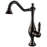 Wovier Oil Rubbed Bronze Waterfall Bathroom Sink Faucet,Single Handle Single Hole Vessel Lavatory Fa
