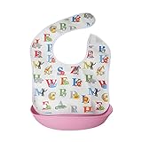 Tovadoo ベビー 食事用エプロン 動物柄　アルファベット学習　ポケット付き EVA製 防水　水洗い簡単　出産祝い　プレゼント 六色入　35cm*25cm