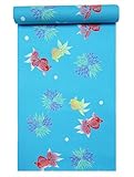 ベビー浴衣生地(3.8m)　No.717 金魚柄・ブルー地