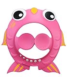 C-Princess ベビー シャンプーハット シャワー用防水帽 バスグッズ 赤ちゃん入浴用品 キッズ 子ども 幼児 可愛い 金魚型 耳あて付 シャンプー 保護 洗髪ハット レッド