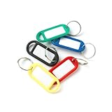 バルクハードウェアbh01527 Assorted Coloredキーリングタグ、マルチ、50ピース