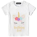 Davcor Moring ユニコーン T-シャツ 女の子 夏 半袖 ユニコーン レインボー柄ゆめかわいい Tシャツ トップス 旅行 通園 子供の日 プレゼント 誕生日 子供服 女の子 人気 可愛い 