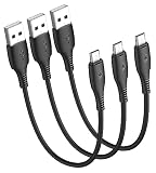 マイクロUSBケーブル30cmショートコード、HOTNOW [3本、0.3m] Android Micro USB Charger Galaxy S7 S6 S7 Edge S5、Note 5、PS4、PowerBankなどの耐久性のあるショートケーブル急速充電コード